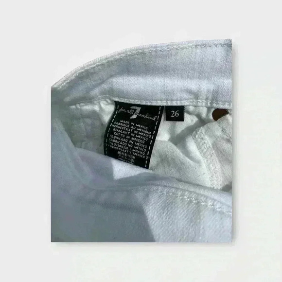 7 FOR ALL MANKIND Side Stripe High Waist Ankle Skinny Jeans In White Size 26 - Picture 8 of 10